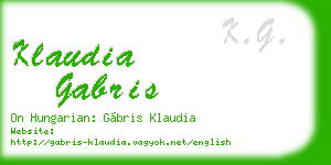 klaudia gabris business card